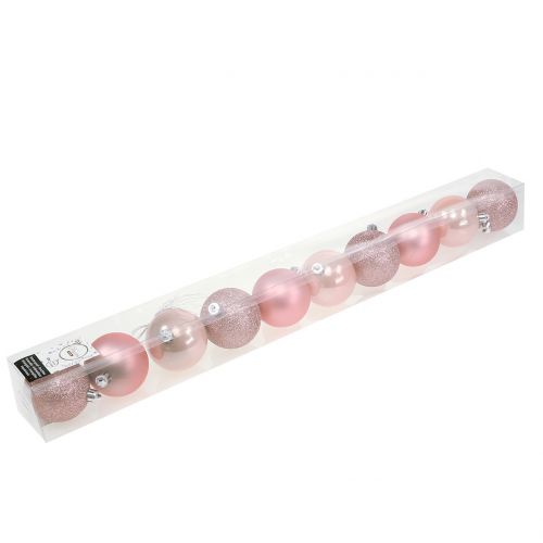 Product Christmas ball pastel pink mix Ø6cm 10pcs