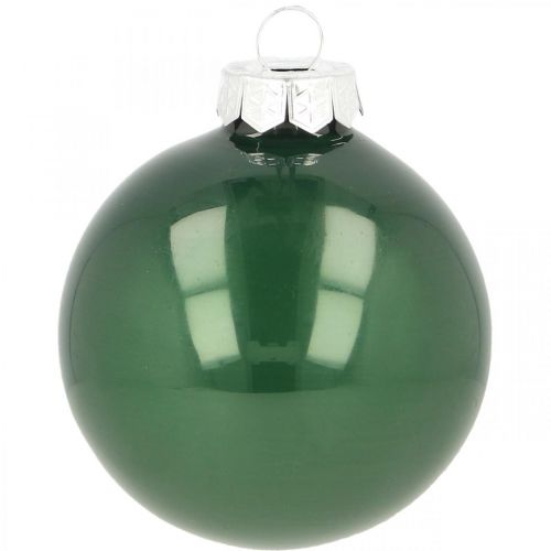 Product Christmas balls glass Christmas tree balls green matt Ø6cm 24 pieces