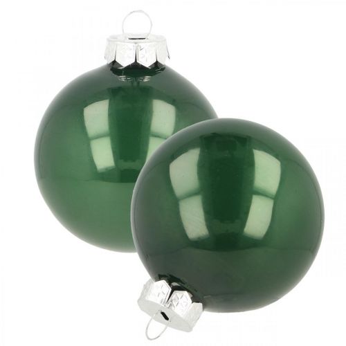 Floristik24 Christmas balls glass Christmas tree balls green matt Ø6cm 24 pieces