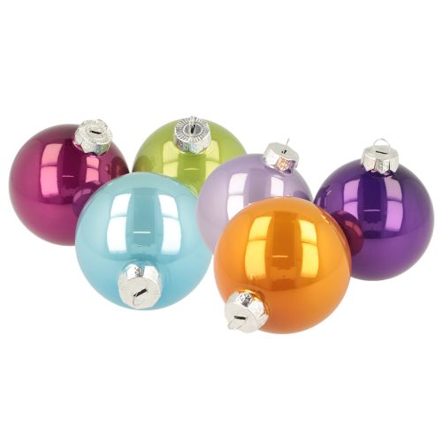 Christmas Bauble Set Colourful Glass Tree Ornaments 75mm 14pcs buy online | Floristik24.co.uk