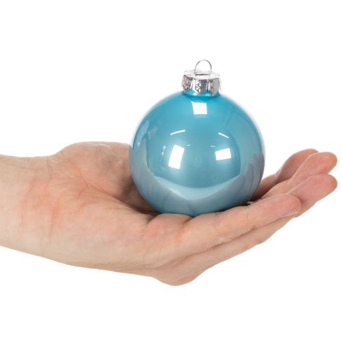 Christmas Bauble Set Colourful Glass Tree Ornaments 75mm 14pcs | Floristik24.co.uk