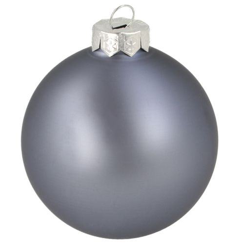 Product Ball set in blue/silver – matte &amp; glossy, glass decoration for winter floristry 7.5cm 12pcs