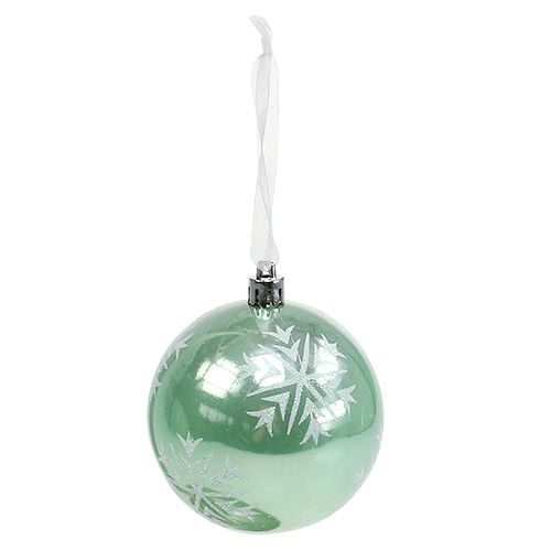 Christmas ball Ø8cm light green plastic 1pc