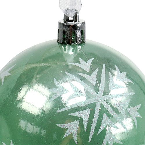 Christmas ball Ø8cm light green plastic 1pc