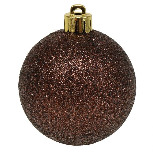 Floristik24 Christmas balls chocolate brown mix Ø6cm 10pcs