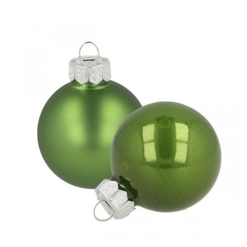 Christmas balls glass green matt/glossy Ø4cm 24 pcs