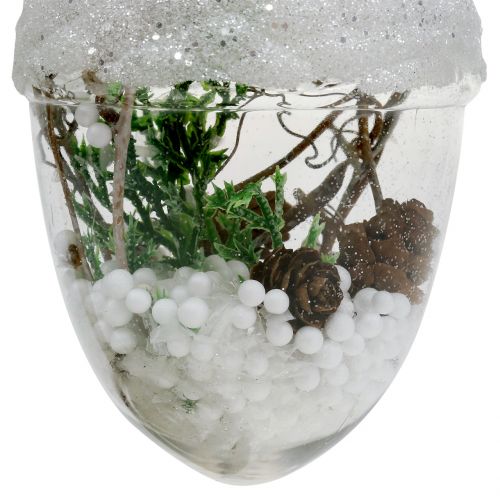 Floristik24 Christmas tree decoration Acorn snow globe Ø8cm 2pcs
