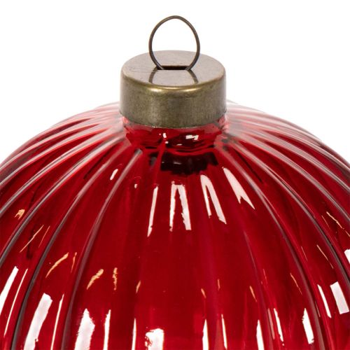 Glass Christmas Baubles Red