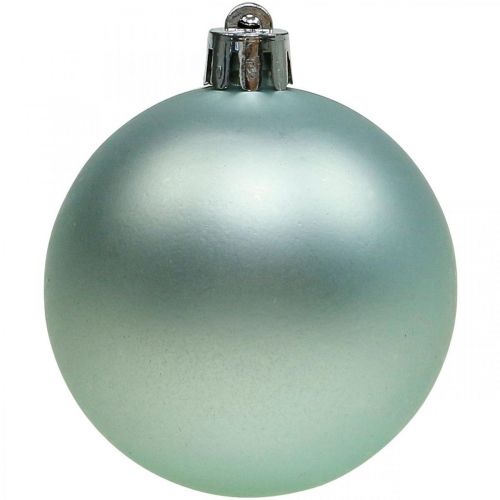 Product Christmas balls plastic light blue mix Ø6cm 10p