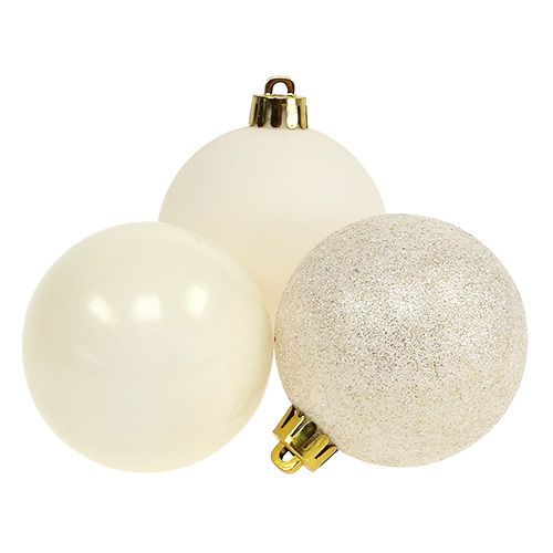 Floristik24 Christmas ball plastic cream Ø60mm 10pcs