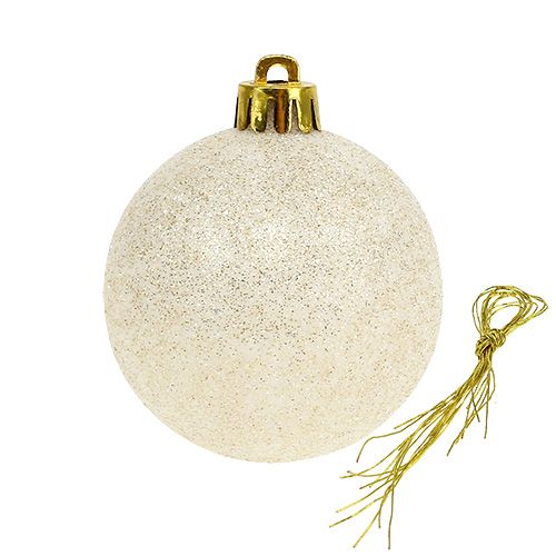 Floristik24 Christmas ball plastic cream Ø60mm 10pcs