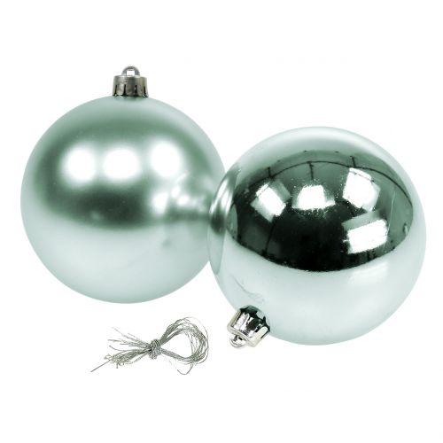 Floristik24 Christmas bauble unbreakable light green sorted Ø10cm 4pcs