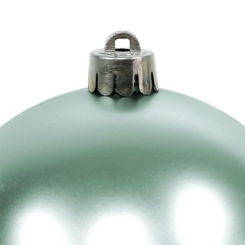 Product Christmas bauble unbreakable light green sorted Ø10cm 4pcs