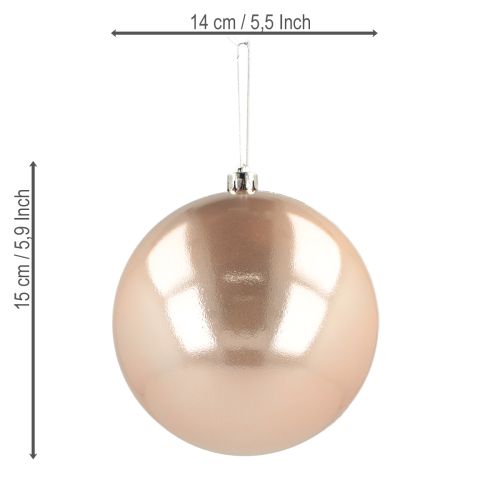 Product Christmas ball plastic rose gold ball shatter-proof Ø14cm