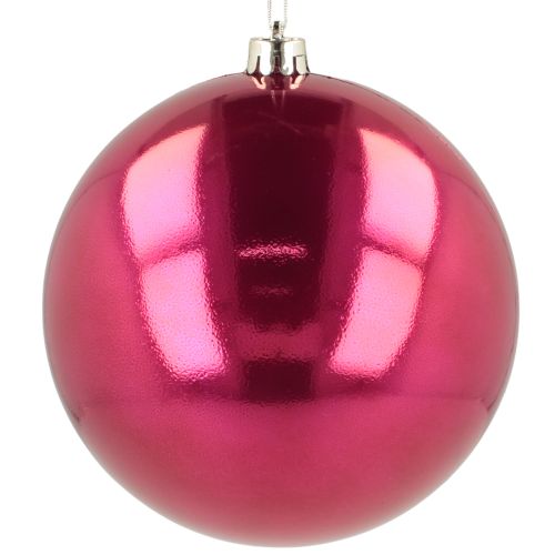 Christmas ball plastic large Christmas tree ball pink Ø14cm