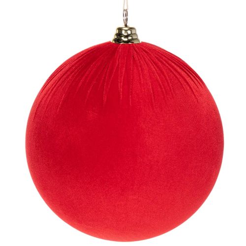 Velvet Red Christmas Bauble Set, 25cm, Hanging Decoration, 2 Pieces buy online | Floristik24.co.uk