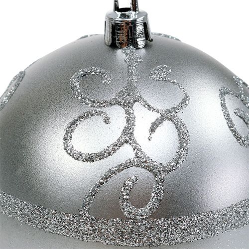 Product Christmas ball silver Ø8cm plastic 1p
