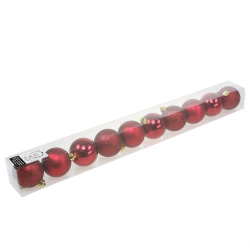 Floristik24 Christmas bauble ruby red mix Ø6cm 10p