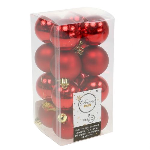 Floristik24 Christmas ball red small Ø4cm 16 pcs