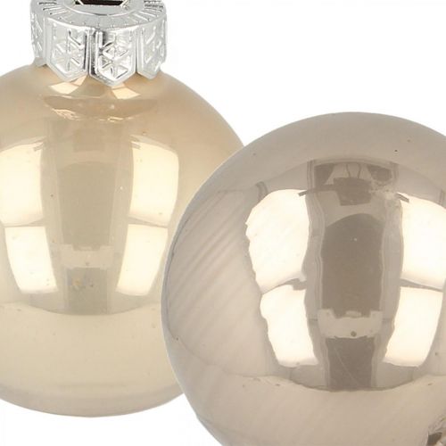 Floristik24 Christmas tree balls, mini tree balls, Christmas decoration mix beige/mother of pearl H4.5cm Ø4cm real glass 24 pcs