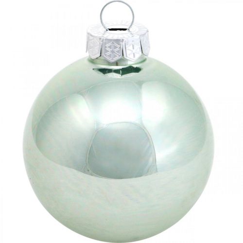Floristik24 Christmas tree decorations, tree ball mix, mini Christmas balls green mint H4.5cm Ø4cm real glass 24 pcs