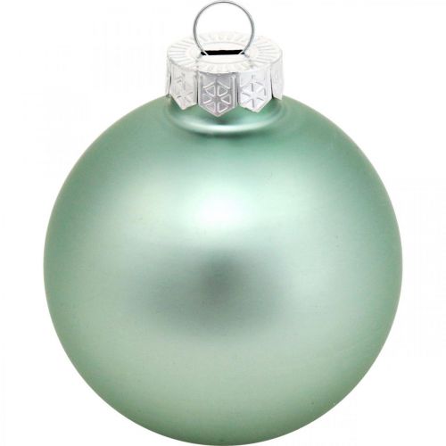 Floristik24 Christmas tree decorations, tree ball mix, mini Christmas balls green mint H4.5cm Ø4cm real glass 24 pcs