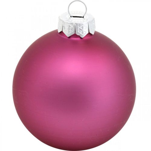 Product Christmas balls, Christmas tree decorations, tree balls violet H6.5cm Ø6cm real glass 24pcs