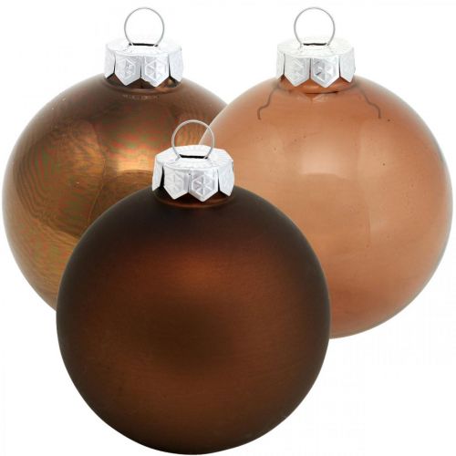 Floristik24 Christmas tree ball, tree decoration, Christmas balls brown H6.5cm Ø6cm real glass 24 pcs