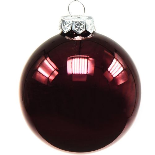 Floristik24 Christmas ball, Christmas tree decoration, glass balls wine red H8.5cm Ø7.5cm real glass 12pcs