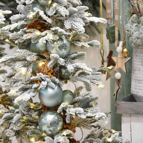 Product Christmas ball, tree decorations, Christmas tree ball green mint H6.5cm Ø6cm real glass 24pcs
