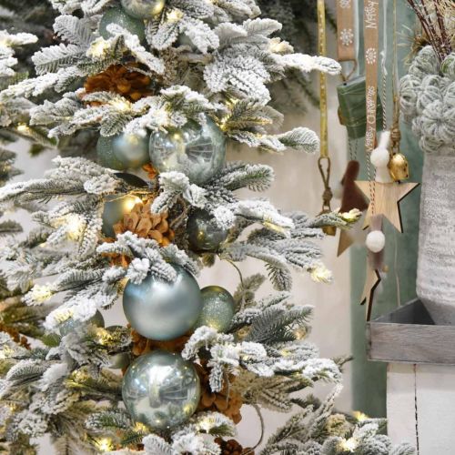 Floristik24 Christmas ball, tree decoration, Christmas tree ball green mint H6.5cm Ø6cm real glass 24 pcs