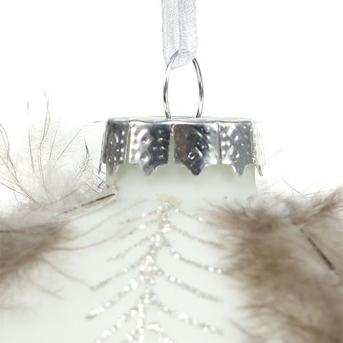 Floristik24 Christmas ball with spring decoration white Ø8cm 4pcs