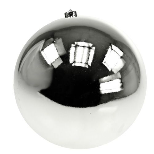 Floristik24 Christmas ball plastic big silver Ø25cm