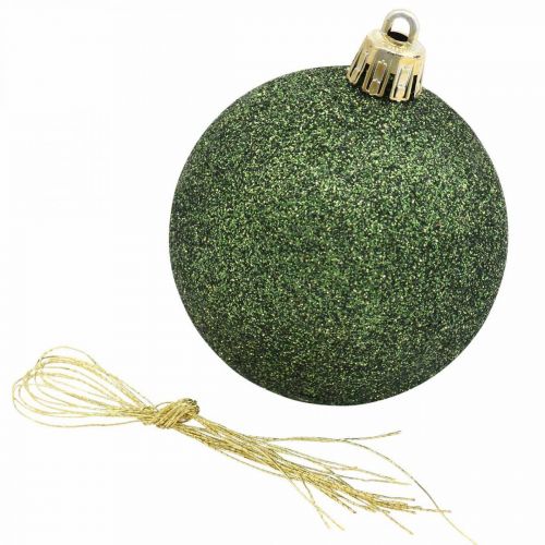 Product Christmas balls, Advent decorations, Christmas tree decorations orange / golden / green Ø5.5cm plastic 10pcs