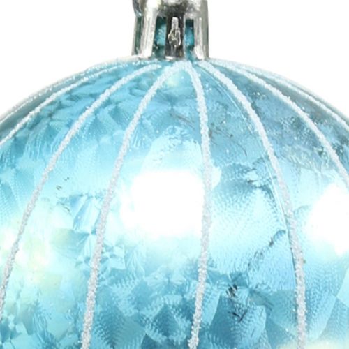 Product Christmas ball plastic blue-turquoise Ø8cm 2pcs