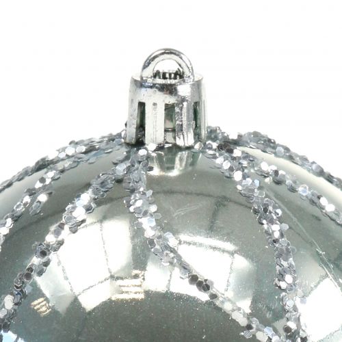 Floristik24 Christmas ball plastic silver Ø8cm 2pcs