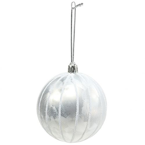 Floristik24 Christmas ball plastic white Ø8cm 2pcs