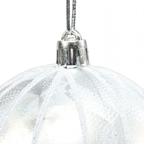 Product Christmas ball plastic white Ø8cm 2pcs