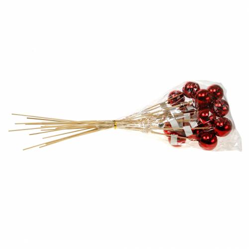 Floristik24 Christmas ball on stick Ø6cm red 18 pcs