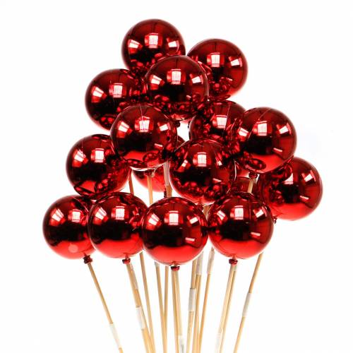 Floristik24 Christmas ball on stick Ø6cm red 18 pcs