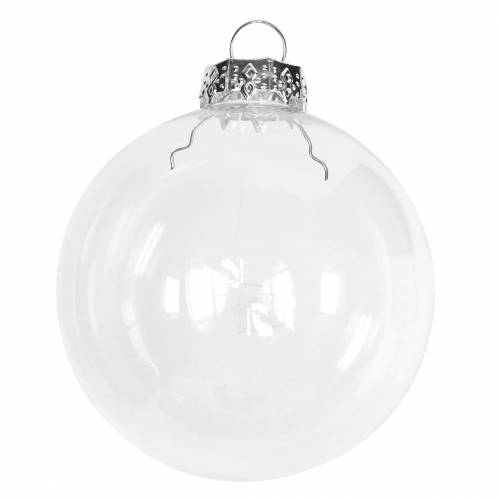 Floristik24 Christmas ball glass Ø7.5cm clear 12 pcs