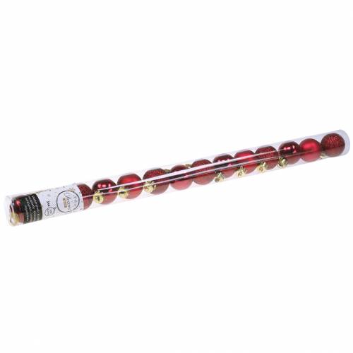 Product Christmas tree decoration Christmas ball red 3 cm 14 pieces