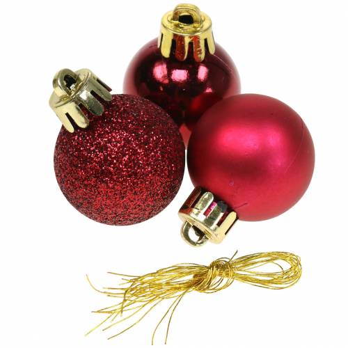 Product Christmas tree decoration Christmas ball red 3 cm 14 pieces