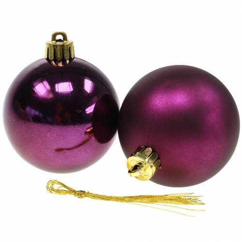 Floristik24 Christmas tree decoration Christmas ball Purple Ø6cm 12pcs