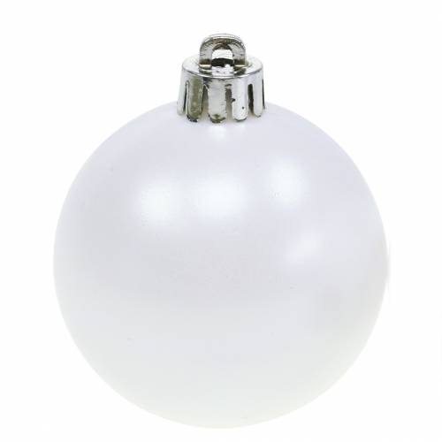 Product Christmas tree decoration Christmas ball white Ø6cm 12pcs