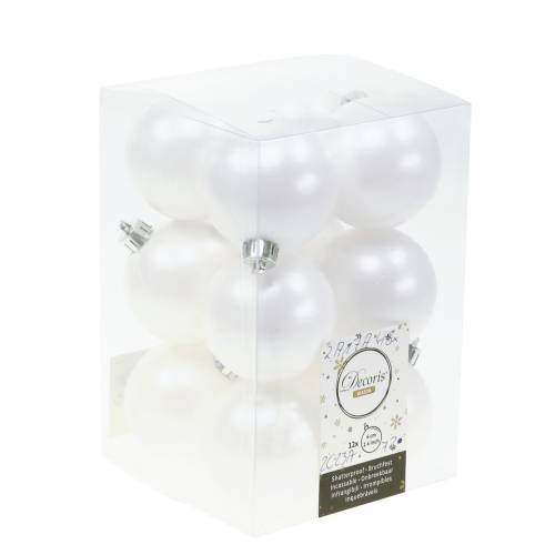 Floristik24 Christmas tree decoration Christmas ball white Ø6cm 12pcs