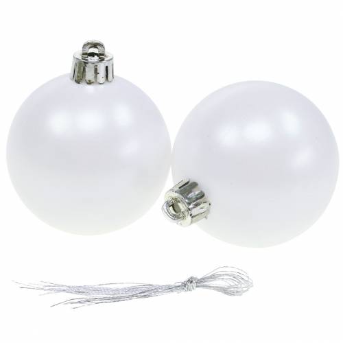 Floristik24 Christmas tree decoration Christmas ball white Ø6cm 12pcs