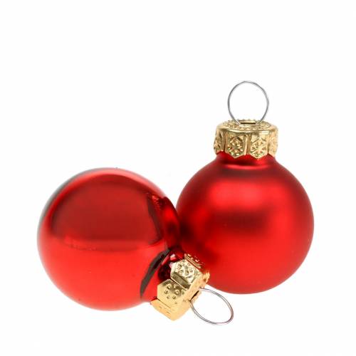 Floristik24 Mini Christmas Ball Red Assorted Ø2.5cm 24 pcs