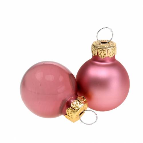 Floristik24 Mini Christmas Ball Old Pink Assorted Ø2.5cm 24 pcs