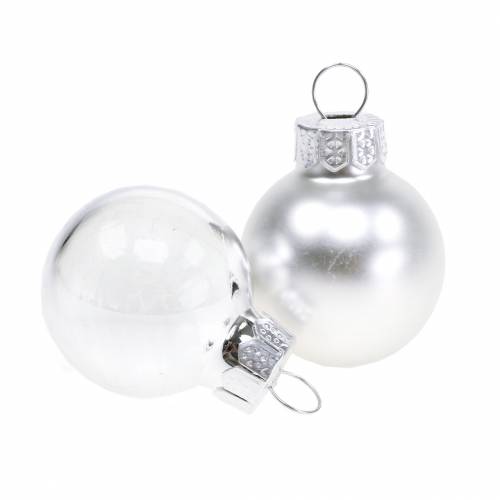 Floristik24 Mini Christmas Ball Silver Assorted Ø2.5cm 24 pcs